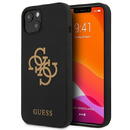 Husa Guess GUHCP13SLS4GGBK iPhone 13 mini 5.4&quot; black/black hard case Silicone 4G Logo