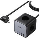 Ugreen cube power strip 65W USB / USB C + 3x AC socket black (CD268)