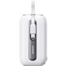 Baterie externa JOYROOM Colorful Series (JR-L013) - Lightning, Type-C, Built-In 2in1 Cable, 12W, 10000mAh - White