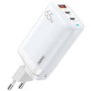 Incarcator de retea Wall charger Remax, RP-U55, 2x USB-C, USB, 65W (white)