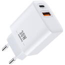 Incarcator de retea Wall charger Remax, RP-U82, USB, USB-C 30W (white)