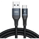 Cable USB-C Remax Colorful Light, 1m, 2.4A (black)