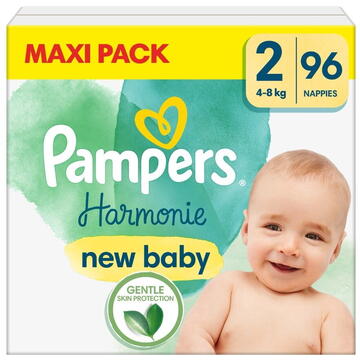Pampers Harmonie Baby Diapers 4-8kg, size 2-MINI, 96pcs