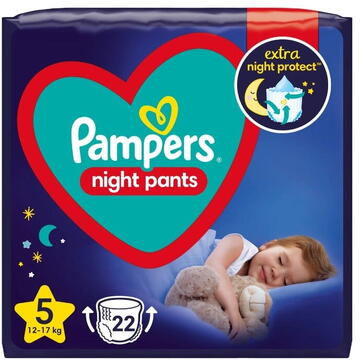Pampers Night Pants diapers 12-17kg, size 5-JUNIOR, 22pcs