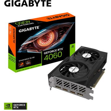 Placa video Gigabyte nVidia GeForce RTX 4060 WINDFORCE OC 8GB, GDDR6, 128bit