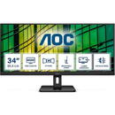Monitor LED AOC Monitor U34E2M 34 cale VA 100 Hz HDMIx2 DP Negru