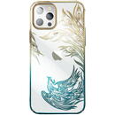 Husa Luxury iPhone 14 Plus Case with Kingxbar Phoenix Crystals - Gold and Blue