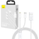 Quick Charge USB to M+L+C  Baseus Superior Data 3.5A 1m (White)