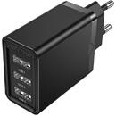 Incarcator de retea Wall charger 3x USB Vention FEAB0-EU, 2.4A, 12W (black)