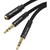 Accesorii Audio Hi-Fi Cable mini jack 3.5 mm (female) to 2x mini jack 3.5 mm (male) Vention BBLBAB 0.6m (black)