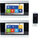 Interfon video inteligent PNI SafeHome PT720MW cu 2 monitoare, WiFi, HD, P2P, monitor interior, aplicatie dedicata Tuya Smart, IP65