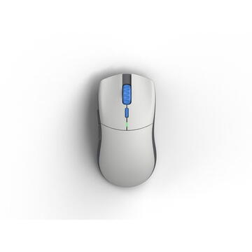 Mouse Glorious PC Gaming PRO Wireless - Vidar - Forge, Ultrausor 50g, Alb Mat, Albastru