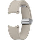 D-Buckle Hybrid Eco-Leather Band (Slim, Normal (S/M)) pentru SAMSUNG Galaxy Watch6,  Etoupe