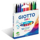 Articole pentru scoala Creioane cerate din plastic, 12 culori/cutie, GIOTTO Cera