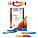 Articole pentru scoala Creioane cerate din plastic, cu 2 capete, 12 culori/cutie, GIOTTO Cera