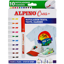 Articole pentru scoala Set ALPINO Crea + TEXTILE marker, 10 culori/set