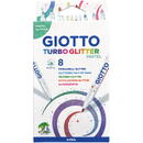 Articole pentru scoala Carioca cu sclipici, 8 culori/blister, GIOTTO Turbo Glitter