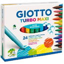 Articole pentru scoala Carioca lavabila, varf 5mm, 24 buc/cutie, GIOTTO Turbo Maxi