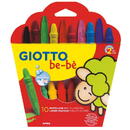 Articole pentru scoala Creioane cerate din plastic + ascutitoare, 10 culori/cutie, GIOTTO be-be