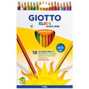 Articole pentru scoala Creioane colorate, cutie carton, 18 culori/set, GIOTTO Elios