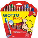 Articole pentru scoala Creioane colorate jumbo + ascutitoare, 12 culori/cutie, GIOTTO be-be