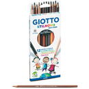 Articole pentru scoala Creioane colorate, culori tonurile pielii, 12buc/cutie, GIOTTO Stilnovo