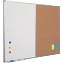 Smit Visual Supplies Tabla combi (whiteboard / textil albastru) 60 x 90 cm, profil aluminiu SL, SMIT