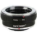 Adaptor montura K&F Concept Rollei-FX de la Rollei QBM  la Fuji FX-Mount KF06.301