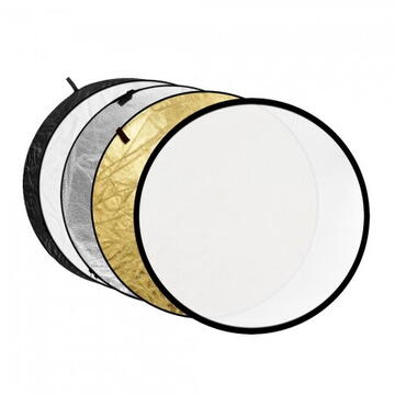 Blenda rotunda reflexie-difuzie 5 in 1 difuzie gold silver negru alb 60cm
