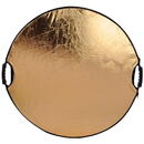 Blenda reflexie-difuzie 5 in 1 difuzie gold silver negru alb rotunda 110cm cu maner