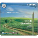 Articole pentru scoala Creioane colorate LYRA Graduate Graphite, 24 culori/cutie metalica