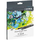 Markere LYRA Aqua Brush Duo, 2 capete (brush + 1mm), 12 culori/cutie