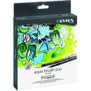 Markere LYRA Aqua Brush Duo, 2 capete (brush + 1mm), 36 culori/cutie