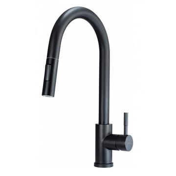 KITCHEN MIXER WITH PULL-OUT SHOWER DEANTE TWO FLOWS, BLACK LIMA