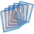 Buzunare prezentare pentru display, A4, (10 buc/set), rama metalica, TARIFOLD - albastru