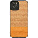 Husa MAN&amp;WOOD MAN&WOOD case for iPhone 12/12 Pro herringbone arancia black