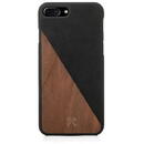 Husa Woodcessories EcoSplit Wooden+Leather iPhone 7+ / 8+  Walnut/black eco249
