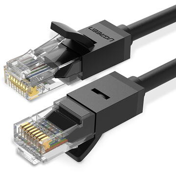 UGREEN NW102 Ethernet RJ45 Rounded Network Cable, Cat.6, UTP, 15m (Black)