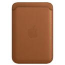 Husa Portofel Apple, Leather, MagSafe pentru iPhone, MHLT3ZM/A, Saddle Brown