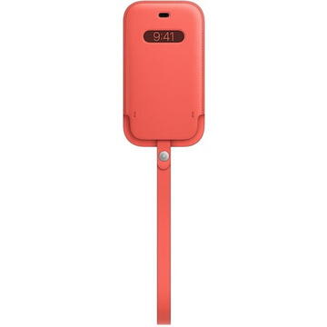 Husa Apple Leather Sleeve with MagSafe pentru iPhone 12 mini, Pink Citrus
