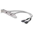 Cablu pentru suport pentru USB DIGITUS 2x tip A-2x5pin IDC, Gri