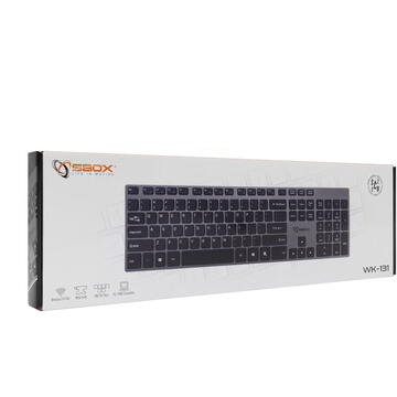 Tastatura SBOX WK-131 US Wireless Metal 1m Negru