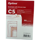 Plic C5 (229x162mm), lipire siliconica, 50 buc/set, Optima - alb
