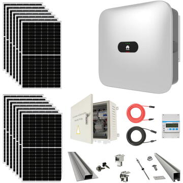 Invertoare solare PNI Kit complet prosumator 20kW trifazic cu 56 panouri 370W, accesorii incluse + Smart meter si dongle wifi