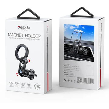 Suport Auto pentru Telefon cu Magnet - Yesido (C157) - Black