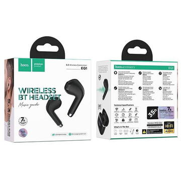 Hoco - Wireless Headset (EQ1) - TWS, Bluetooth 5.3, LED Digital Display - Black
