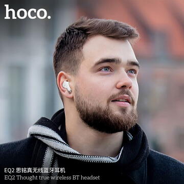Hoco - Wireless Headset (EQ2) - TWS, Bluetooth 5.3, Voice Assistant Activation - Black