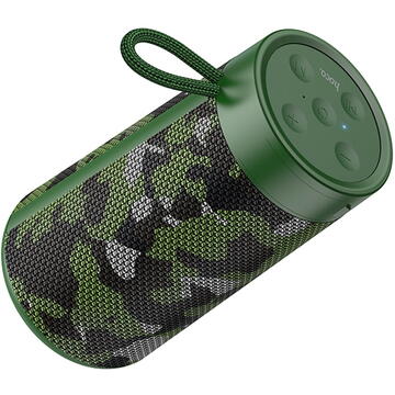 Boxa portabila Boxa Wireless BT 5.0 FM, Card TF, Disk U, AUX, TWS, 5W, 1200mAh - Hoco Sports (HC13) - Camouflage Green