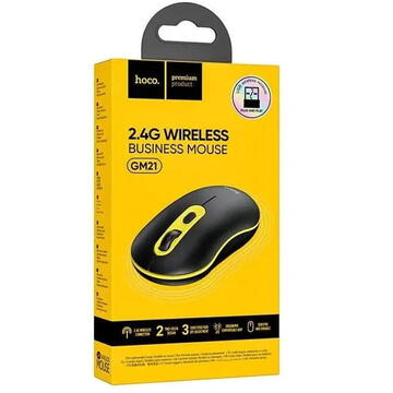 Mouse Mouse Wireless  1000-1600 DPI - Hoco (GM21) - Black / Yellow