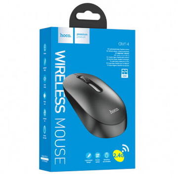 Mouse Hoco - Wireless Mouse (GM14) - 2.4G, 1200 DPI, 3D Button - Black